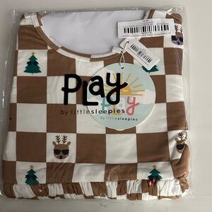 Little Sleepies Play Christmas Checks Long Sleeve Skater Dress 4T